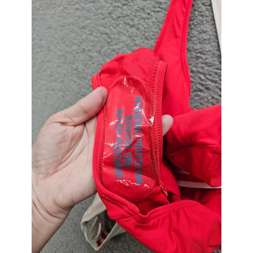 Seafolly One Piece Swimsuit 14 Red Nautical Belted Button Front Stripe NWT